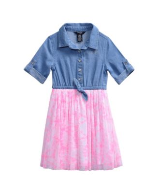 Kidz Concepts Bebe Little Girls Denim Tutu Dress - Macy's