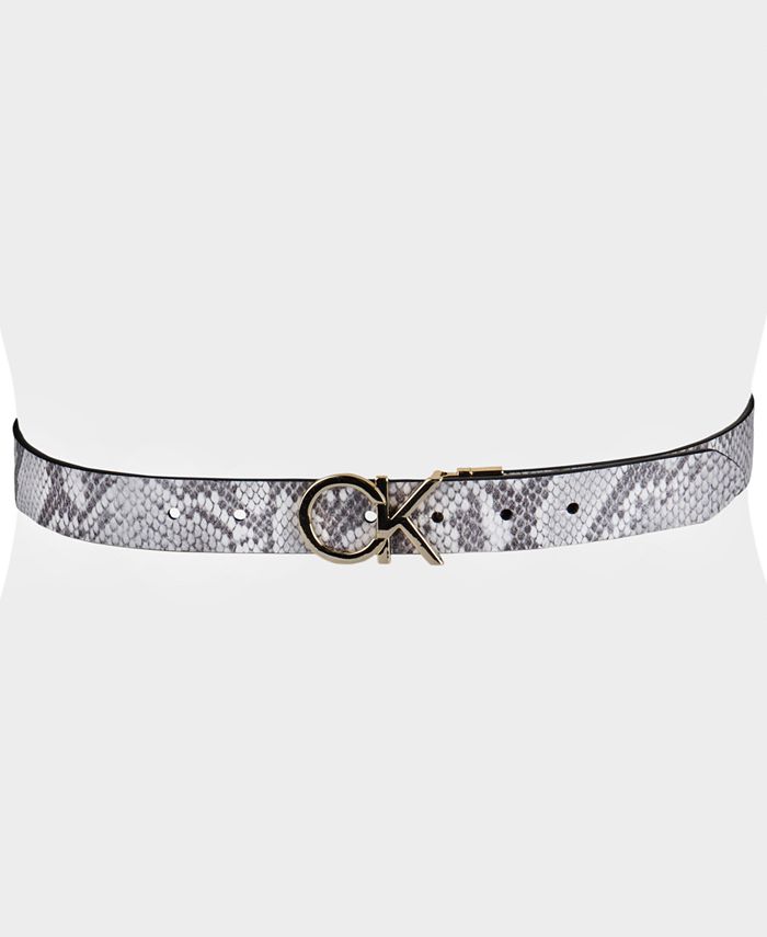 Calvin Klein Women's Reversible CK Logo Buckle Belt & Reviews - Belts ...