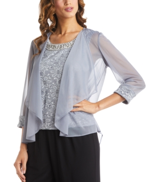 R & M Richards Glitter Lace Top & Jacket