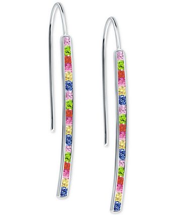 Giani Bernini - Rainbow Cubic Zirconia Threader Earrings in Sterling Silver