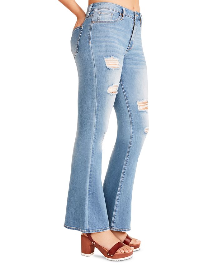 Madden Girl Juniors' Penny FlareLeg Ripped Jeans Macy's