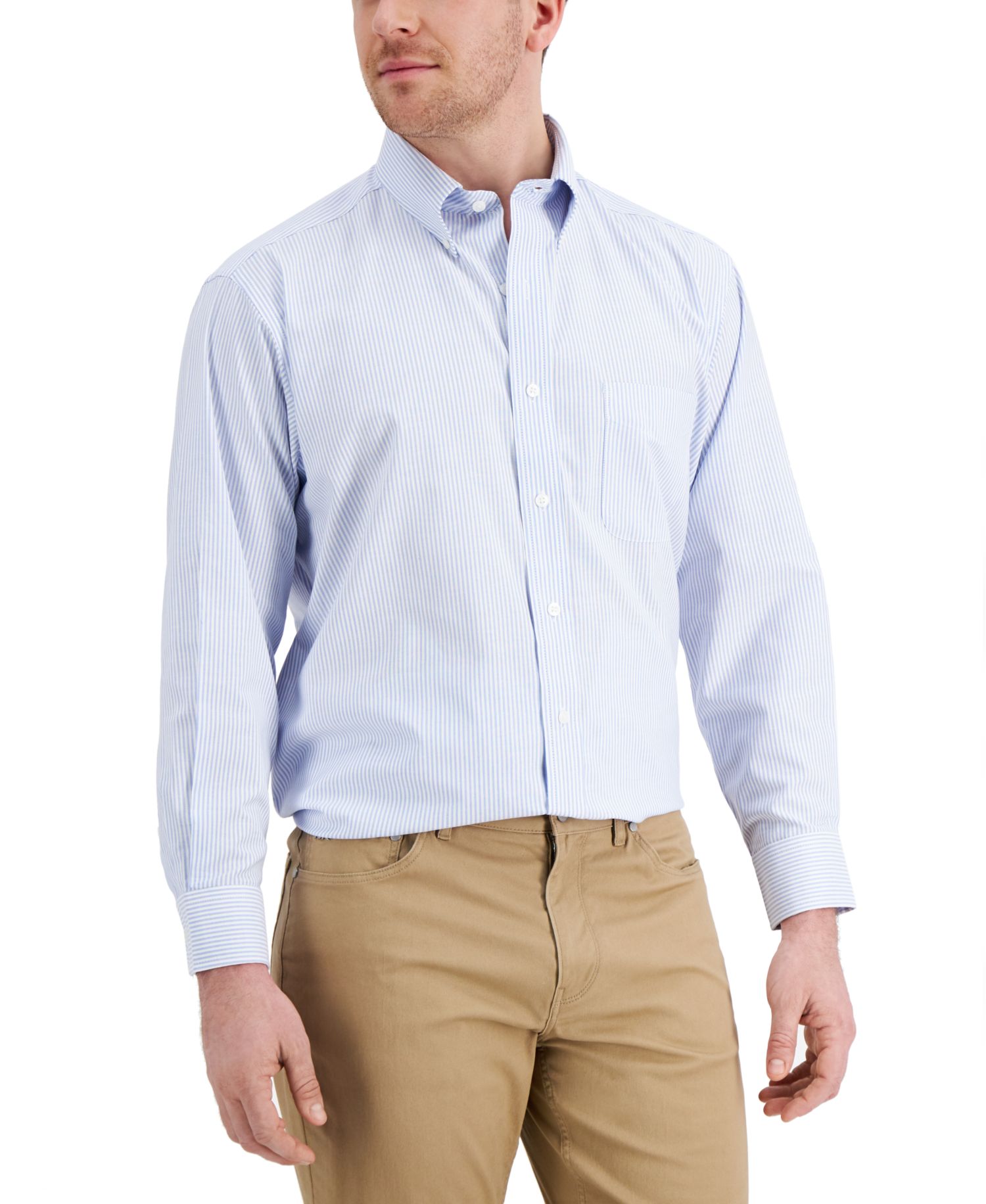 Men's Regular Fit University Stripe Dress Shirt