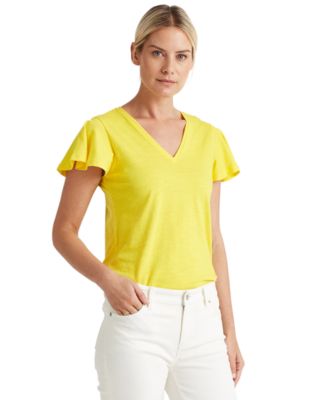 lauren ralph lauren flutter sleeve top