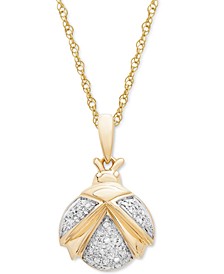 Diamond Ladybug 18" Pendant Necklace (1/20 ct. t.w.) in 10k Gold, Created for Macy's
