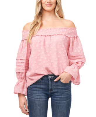 CeCe - Floral-Print Off-The-Shoulder Top