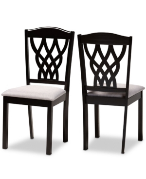 BAXTON STUDIO DELILAH MODERN AND CONTEMPORARY FABRIC UPHOLSTERED 2 PIECE DINING CHAIR SET