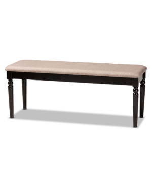 Baxton Studio Corey Modern And Contemporary Fabric Upholstered Dining Bench In Sand