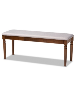 Baxton Studio Cornelie Modern And Contemporary Transitional Fabric Upholstered Dining Bench In Walnut Brown