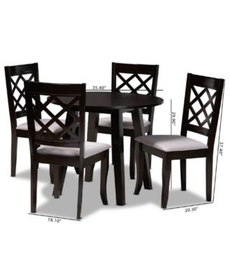 Daisy Modern and Contemporary Fabric Upholstered 5 Piece Dining Set
