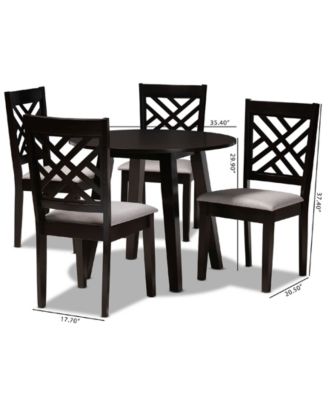 Lilly Modern and Contemporary Fabric Upholstered 5 Piece Dining Set