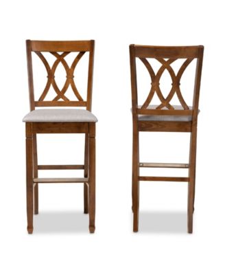 Calista Modern and Contemporary Fabric Upholstered 2 Piece Bar Stool Set