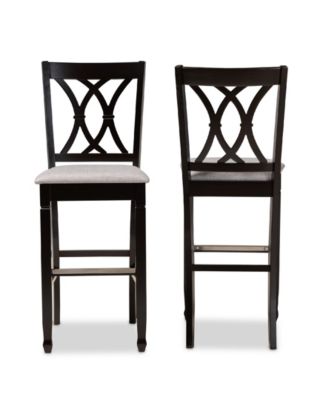 Calista Modern and Contemporary Fabric Upholstered 2 Piece Bar Stool Set