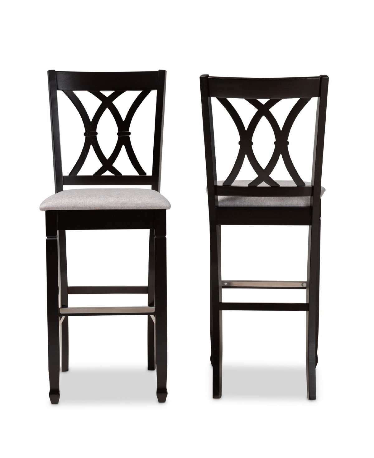 Calista Modern and Contemporary Fabric Upholstered 2 Piece Bar Stool Set