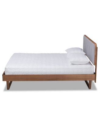 Natalia Mid-Century Modern Fabric Upholstered Queen Size Platform Bed