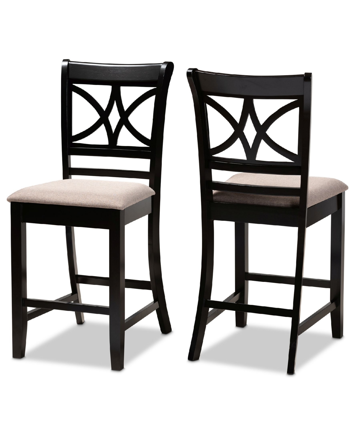 Chandler Modern and Contemporary Fabric Upholstered 2 Piece Counter Height Pub Chair Set
