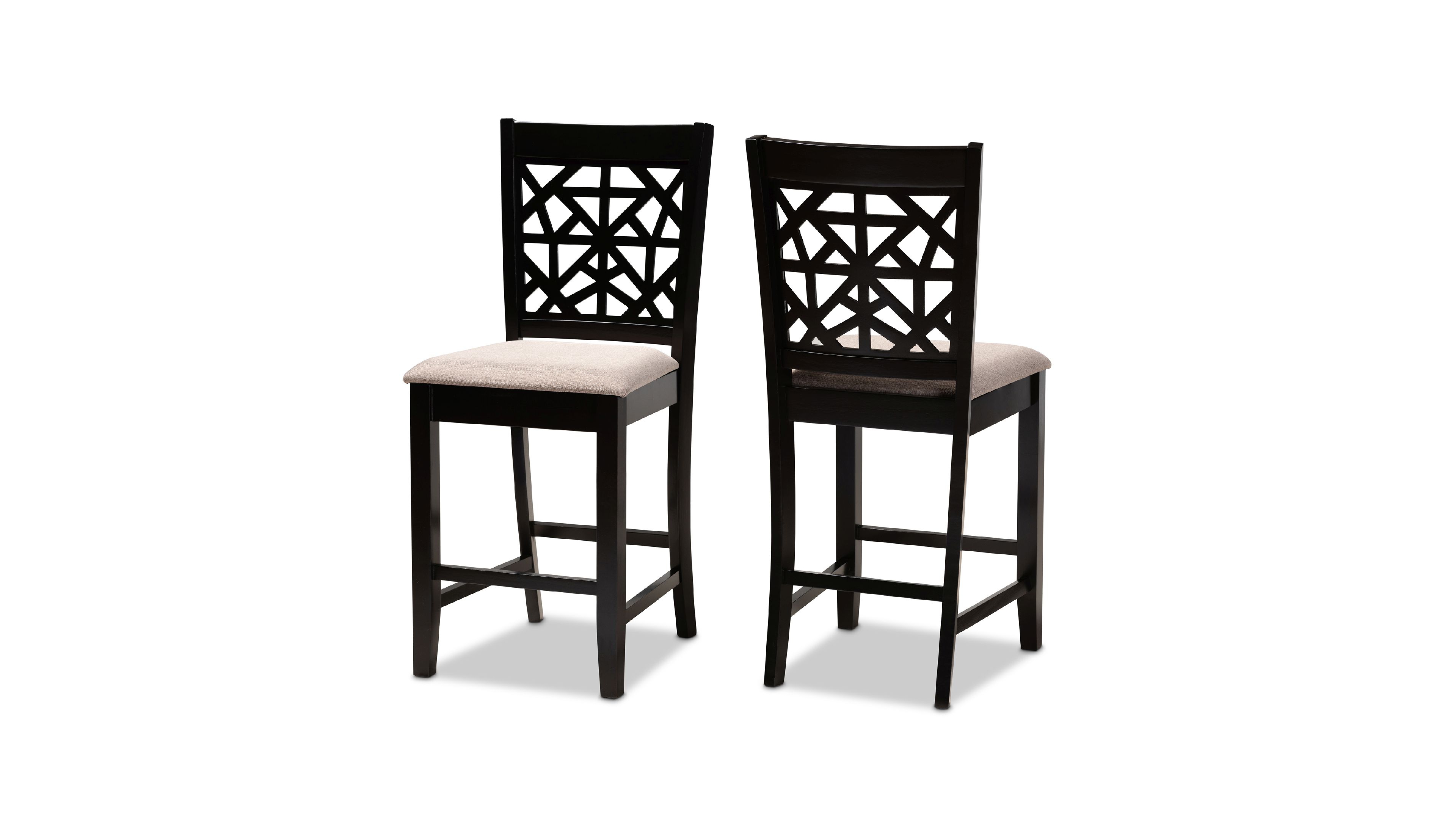 Devon Modern and Contemporary Fabric Upholstered 2 Piece Counter Height Pub Chair Set