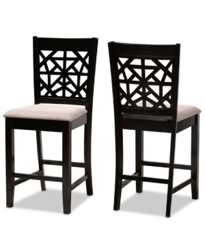 Shop Baxton Studio Devon Modern And Contemporary Fabric Upholstered 2 Piece Counter Height Pub Chair Set In Sand