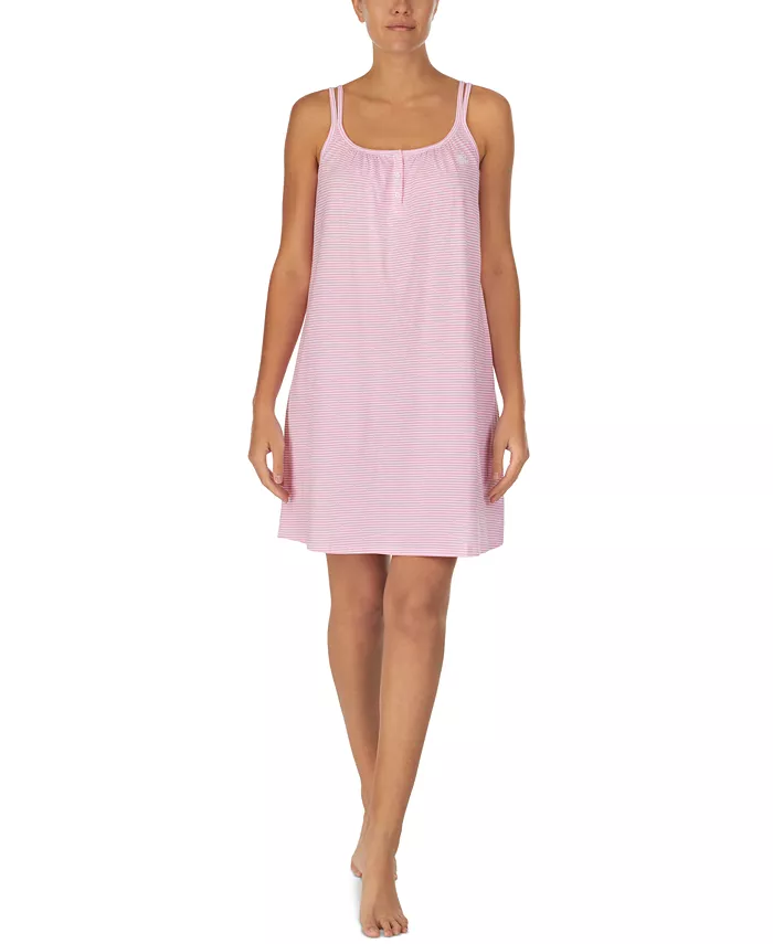 Cotton Knit Double-Strap Nightgown - thumbnail 5