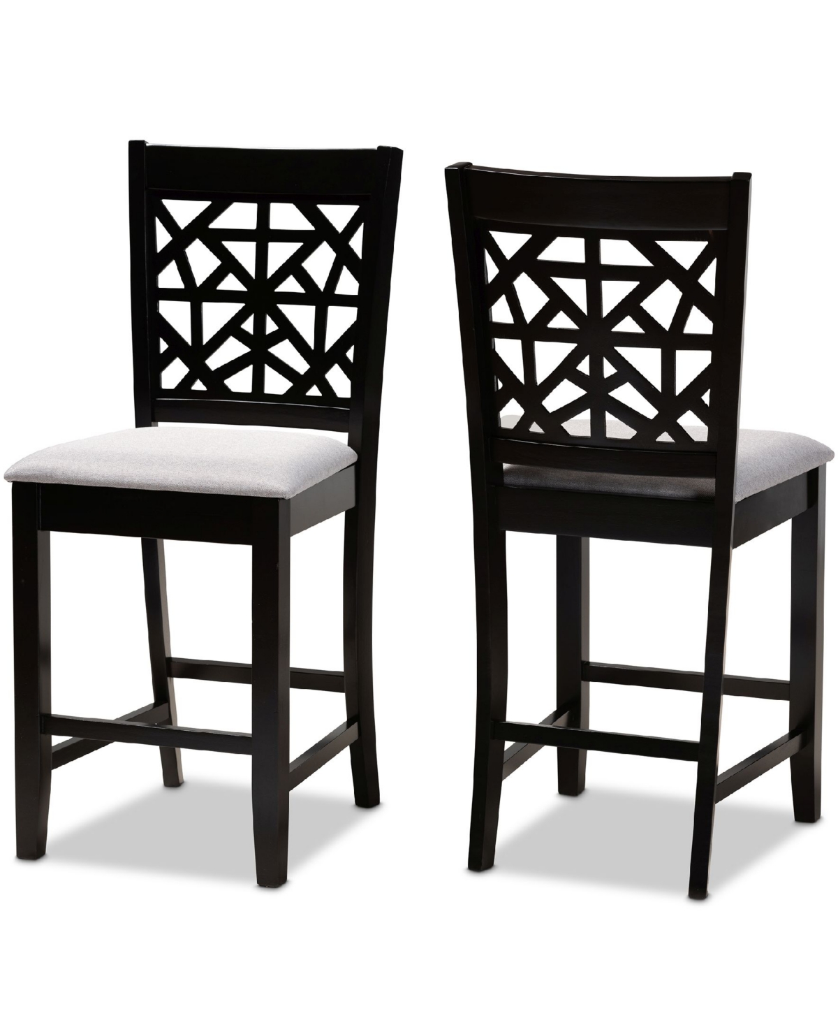 Devon Modern and Contemporary Fabric Upholstered 2 Piece Counter Height Pub Chair Set
