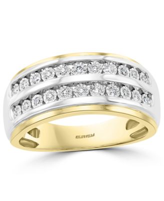 EFFY Collection - Men's Diamond Double-Row Ring (1/4 ct. t.w.) in 14k Gold & White Gold