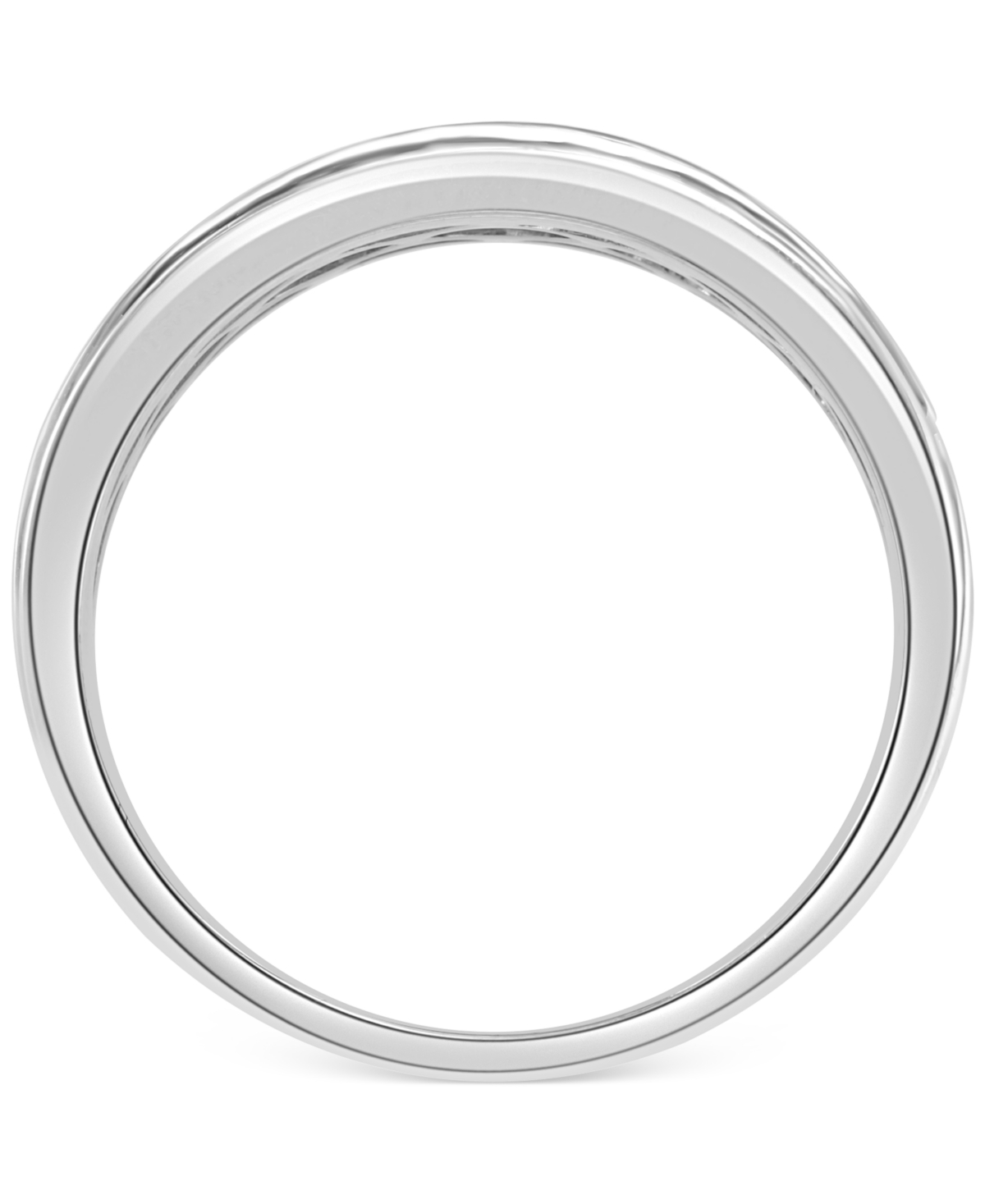 Effy Men's Sapphire (3/8 ct. t.w.) & Diamond (1/4 ct. t.w.) Band in 14k- White Gold