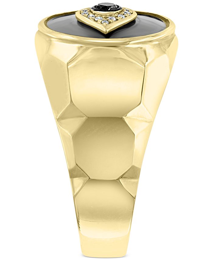 EFFY Collection - Men's Black & White Diamond (3/4 ct. t.w.) Evil Eye Ring in 14k Gold