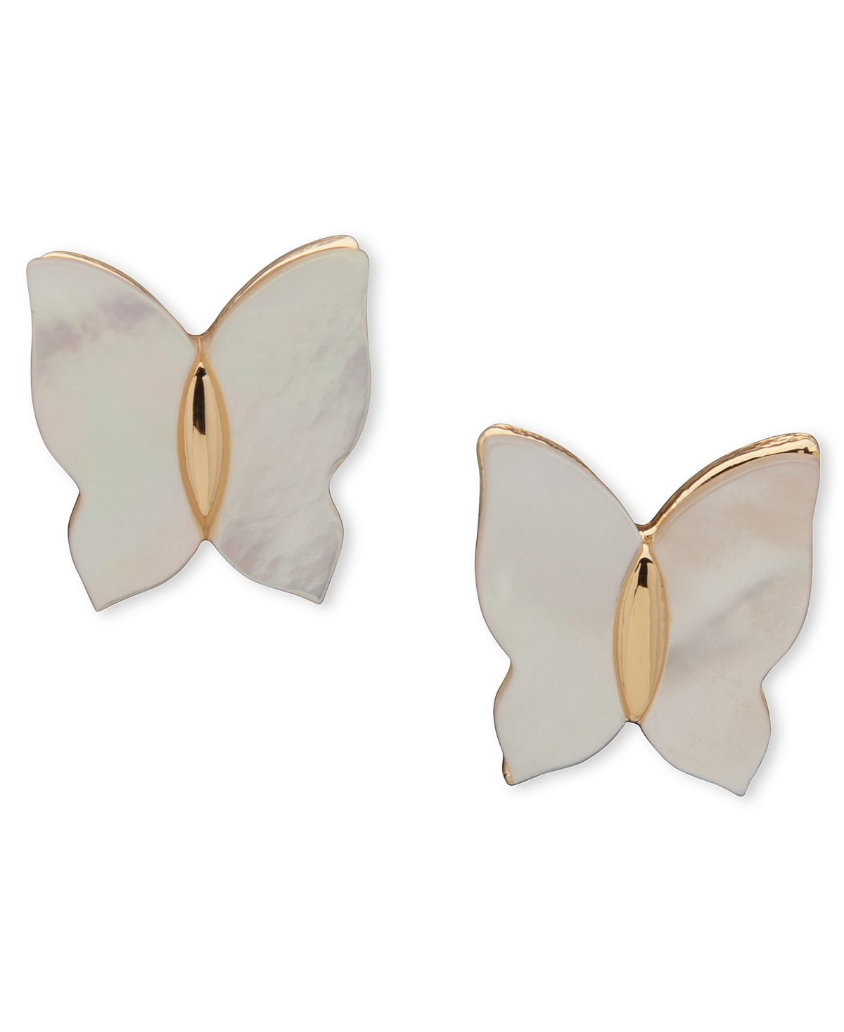 lonna & lilly Gold-Tone Mother-of-Pearl Butterfly Stud Earrings