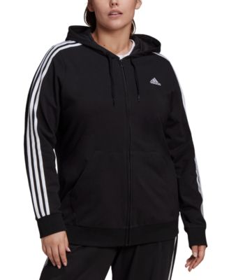 adidas - Plus Size 3-Stripe Knit Hoodie
