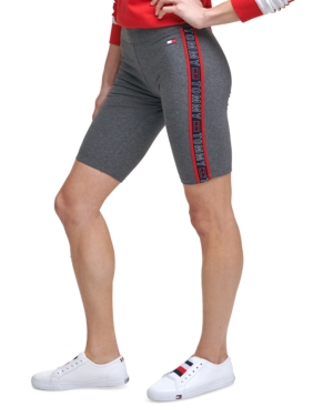 Tommy Hilfiger Sport High-rise Bike Shorts In Storm Heather