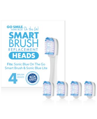 GoSMILE - On The Go Sonic Blue Replacement Brush Heads, Set of 4