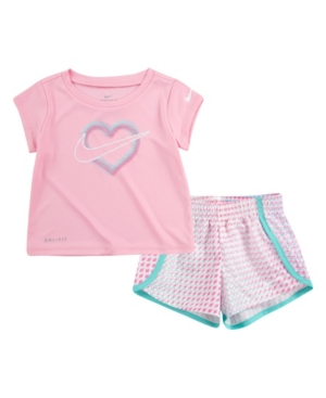 Nike Baby Girls 2-Piece Match Back Top and Pixel Short Set