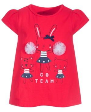 First Impressions Baby Girls Go Team Cotton Tunic, Created For Macy's In Cherry Flame