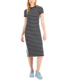 Rib Stipe Midi Dress