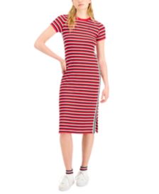 Rib Stipe Midi Dress