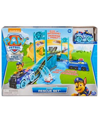 PAW Patrol - True Metal Chase Rescue Track Set with Exclusive Chase Die-Cast Vehicle1:55 Scale