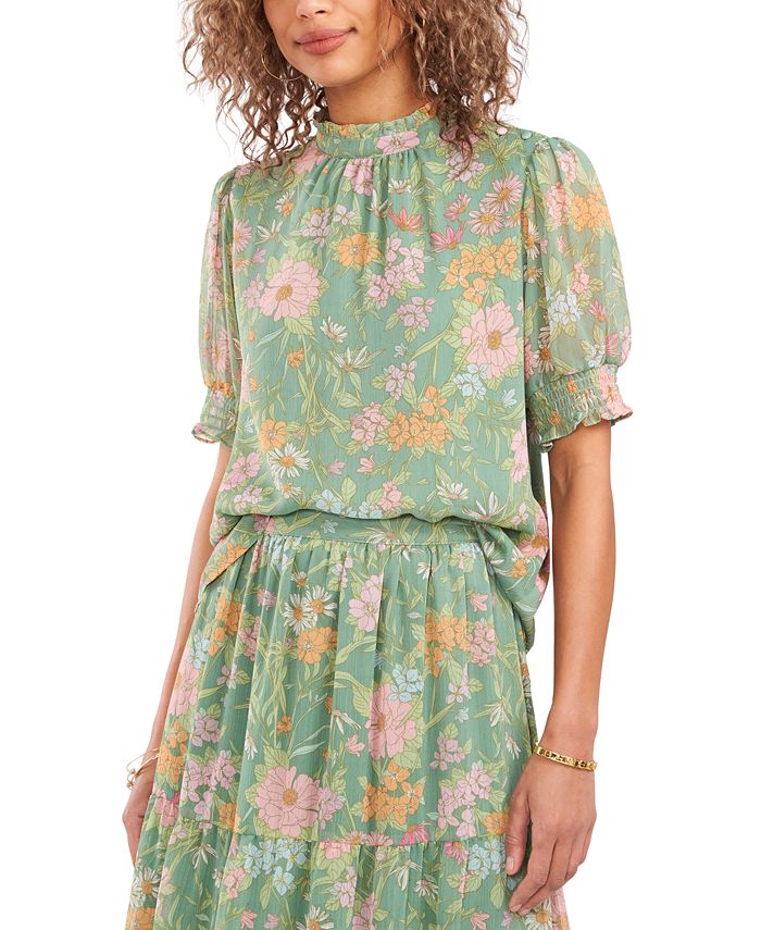 Vince Camuto Verona Garden Puff Sleeve Top Macy s