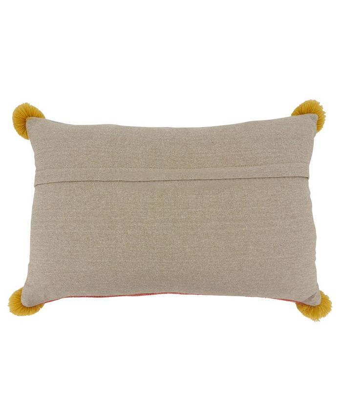 Saro Lifestyle Embroidered Lumbar Throw Pillow, 24" x 16" Macy's