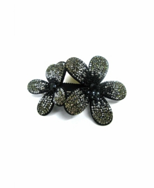 Soho Style Women's Crystal Coated Flower Barrette In Black