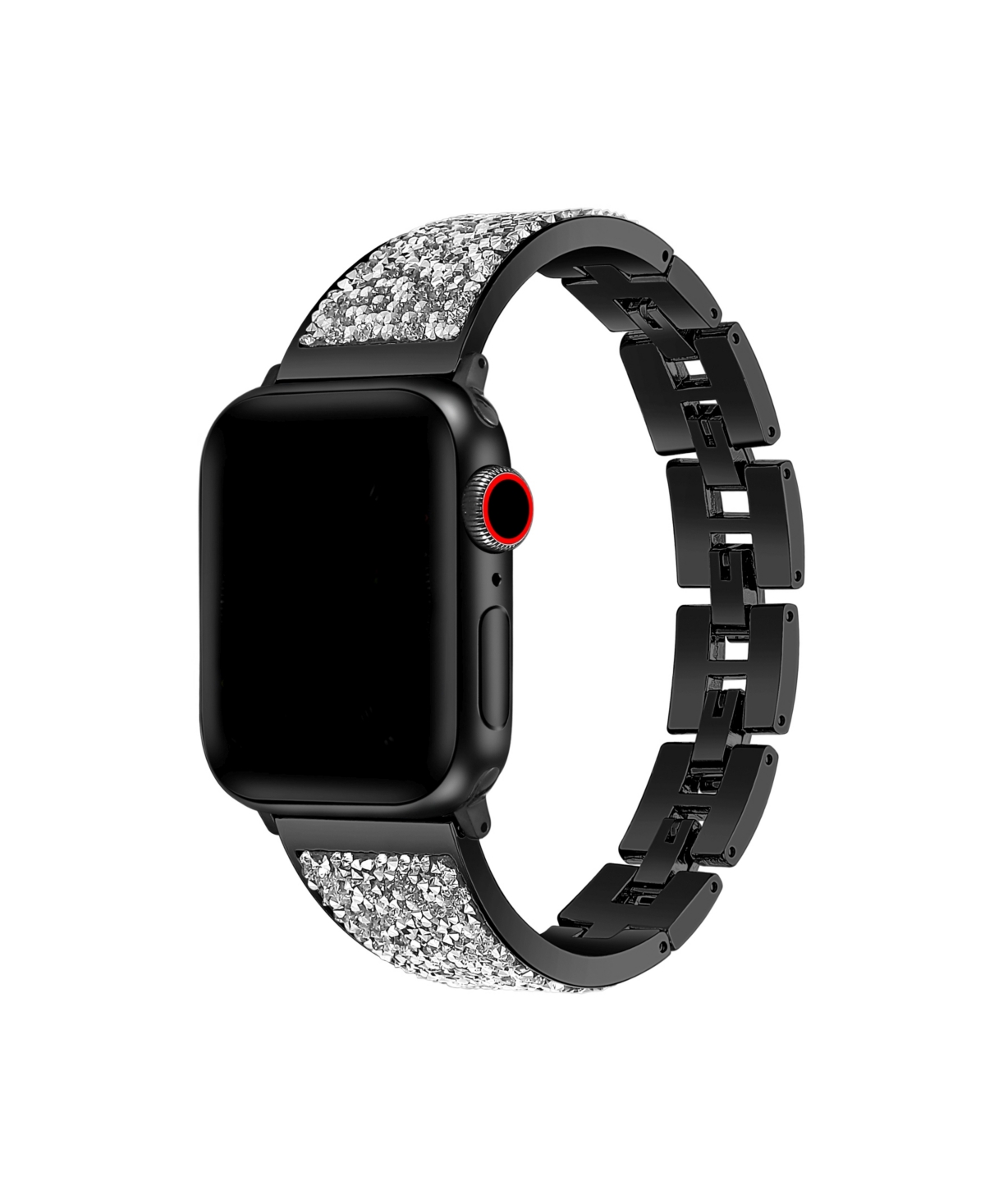 Men's and Women's Black Stainless Steel Band with Stone for Apple Watch 42mm - Multi