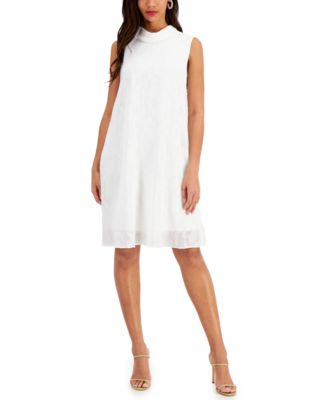 Connected Roll-Collar Textured Dress - Macy's
