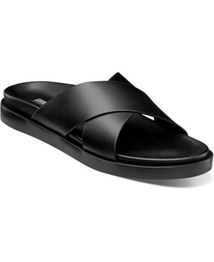 Stacy Adams Men's Montel Cross Strap Slide Sandal In Black
