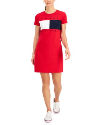 tommy hilfiger red t shirt dress