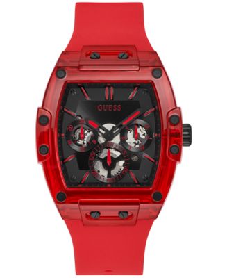 Guess Red Leather Strap Watch Guess Women main image 4
