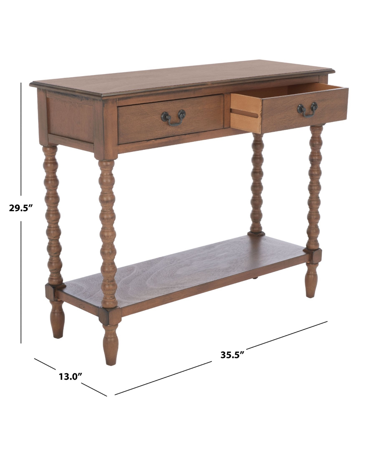 Safavieh Couture Primrose 2 Drawer Console Table In Brown