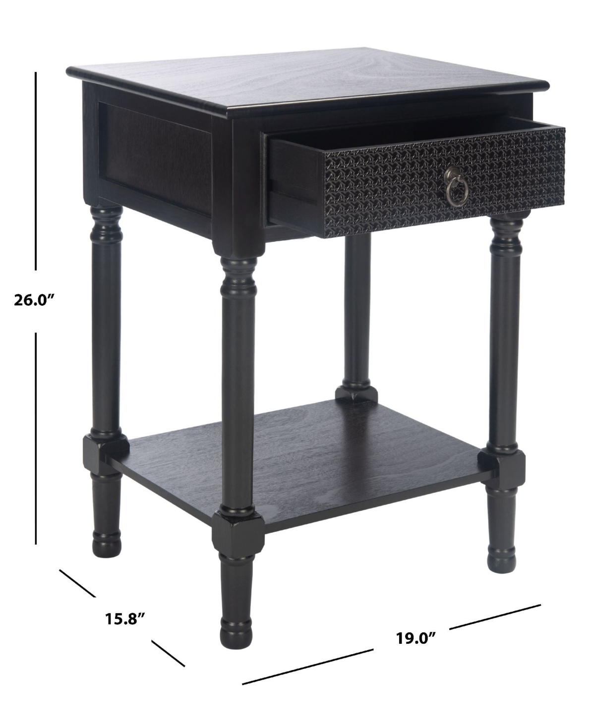 Safavieh Haines 1 Drawer Accent Table In Black