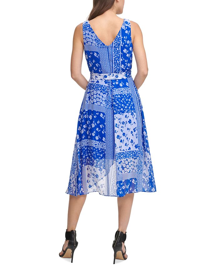 DKNY Sleeveless Faux-Wrap Dress - Macy's