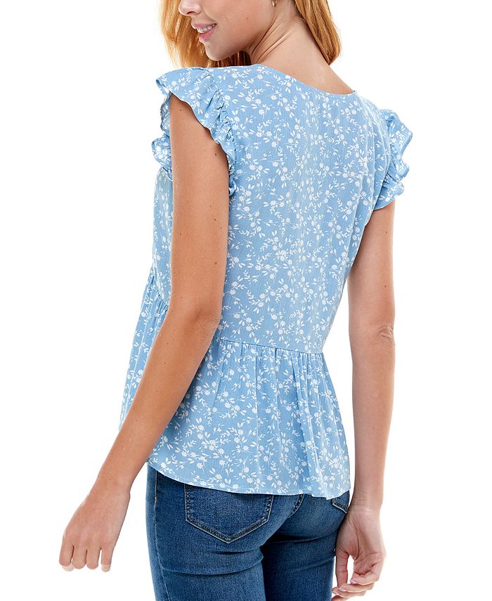 Kingston Grey Juniors' Tie Front Babydoll Top Macy's