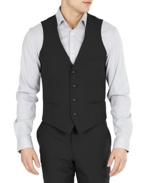 Bar Iii Men's Slim-fit Wool Suit Vest, Created For Macy's In Charcoal |  ModeSens