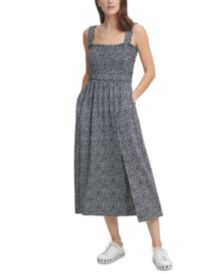 Sleeveless Smocked Midi Dress