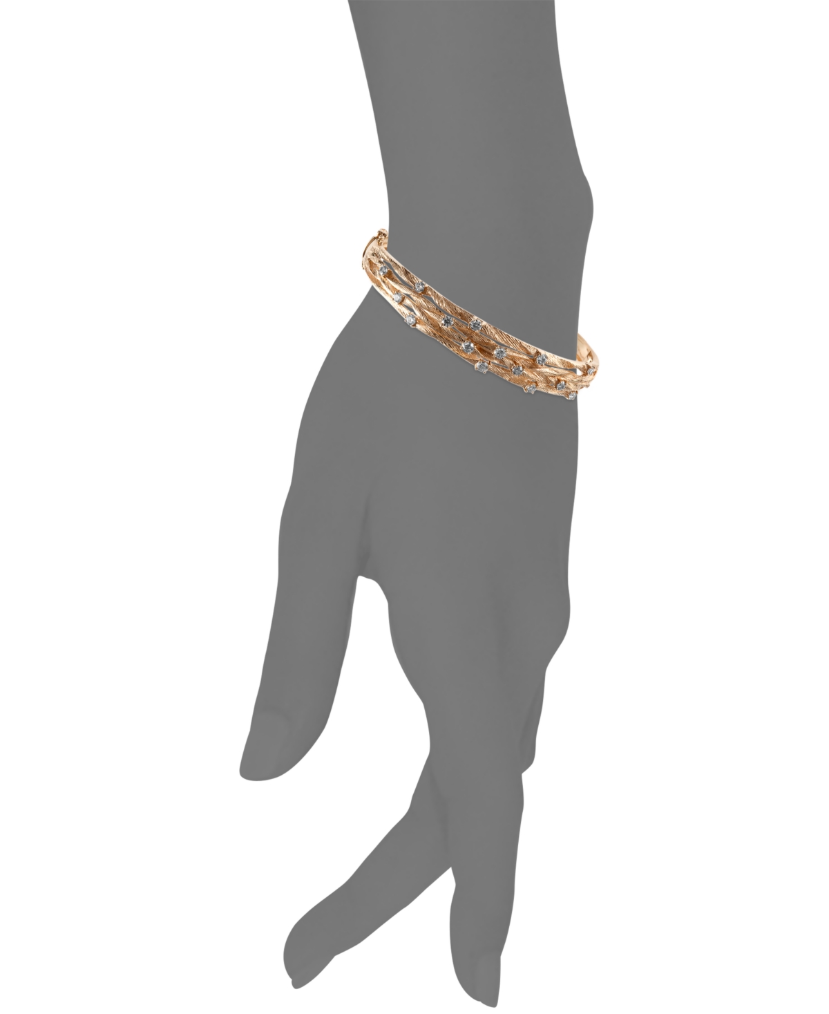 D'Oro by Effy Diamond Textured Bangle (1 ct. t.w.) in 14k- Yellow Gold